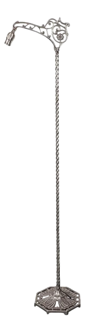 Vintage 1920s Art Nouveau Sculptural Iron Floor Lamp