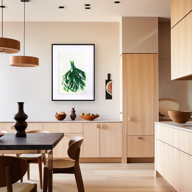 Textile The Green Dress 12 - Minimalist Figurative Original Artwork by Bettina Mauel For Sale - Image 7 of 8