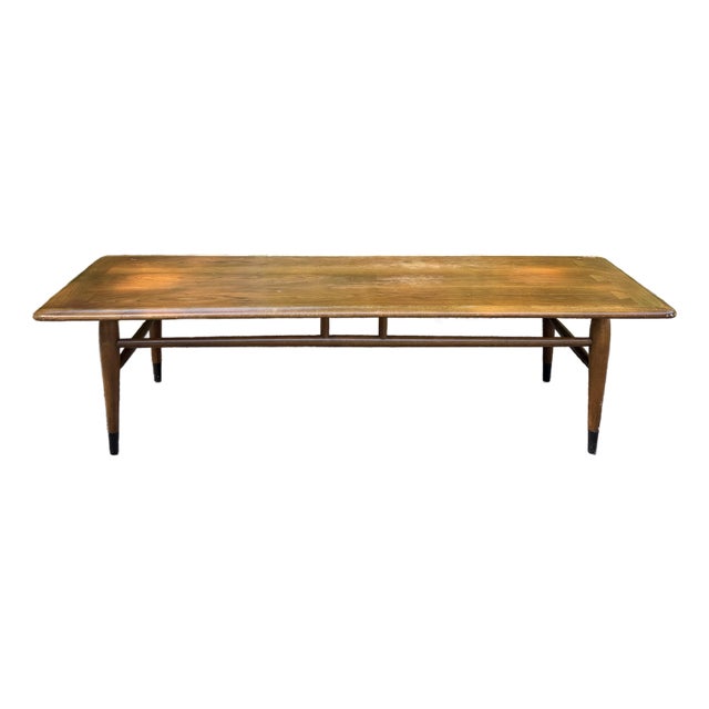 Mid Century Modern Attributed Lane Acclaim Rectangular Coffee Table by Andre Bus For Sale