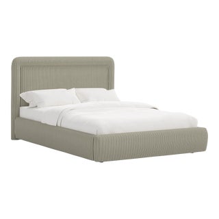 Stoffer Home x Cloth & Company Marisa Platform Bed in Jane Stripe Laurel - Queen For Sale