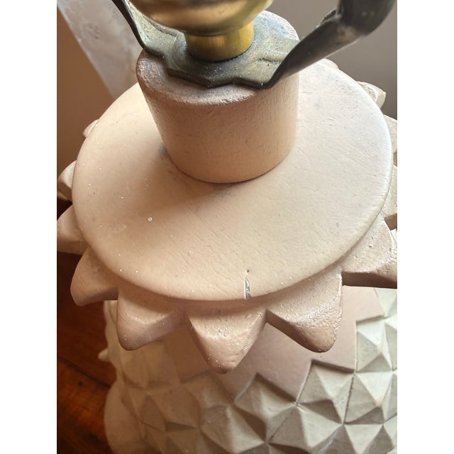 1996 Hollywood Regency "Casual Lamps" Sculptural Pineapple Urn 31” Table Lamps - A Pair For Sale - Image 9 of 12