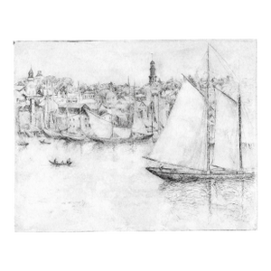 1920 William Meyerowitz Gloucester Waterfront Etching