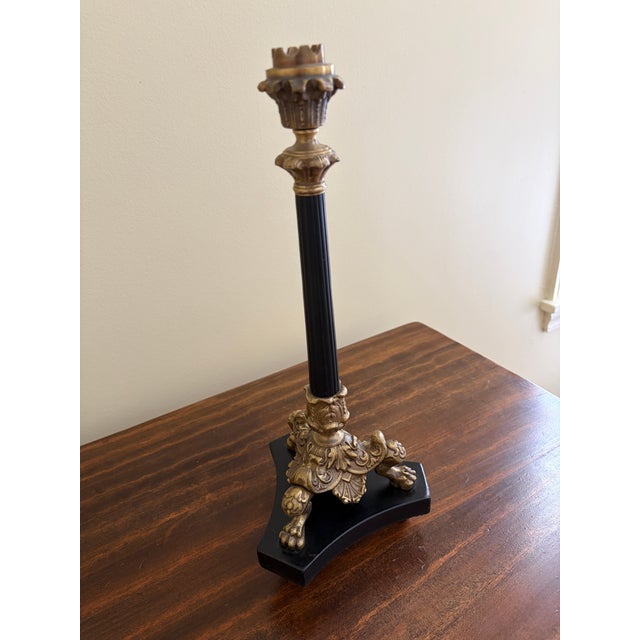 English Neoclassical Grand Tour Lion Paw Feet Candle Holder For Sale - Image 3 of 8