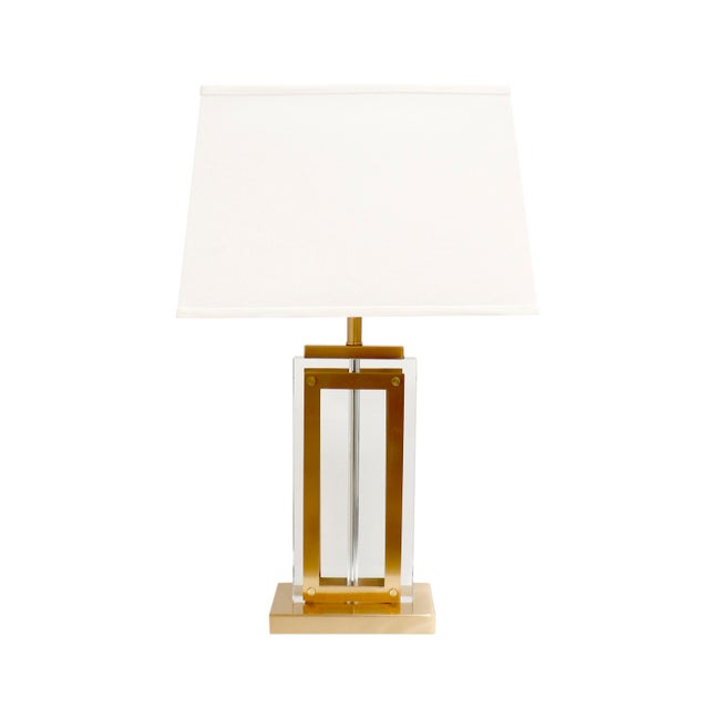 Contemporary Pasargad Home Astoria Acrylic & Steel Table Lamp For Sale - Image 3 of 8
