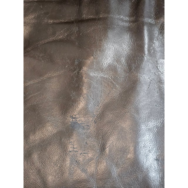 Hancock & Moore Brown Leather Sofa Nailhead Trim Three Cushions For Sale - Image 11 of 14