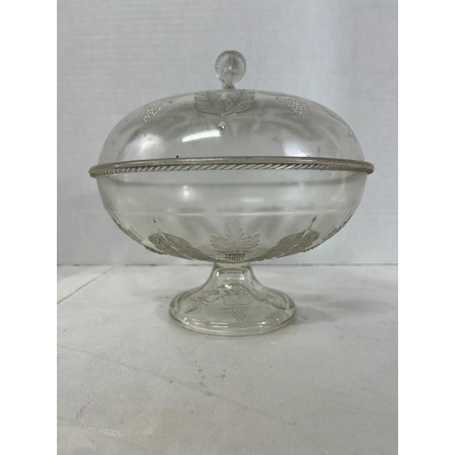 Woodland Footed Glass Compote With Lid Chairish