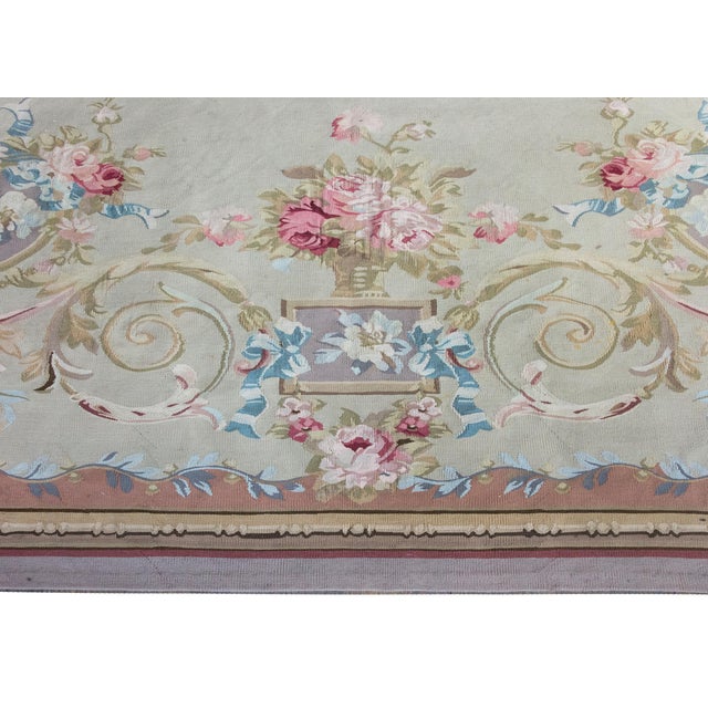 Cream Late 20th Century Indian Aubusson Rug For Sale - Image 8 of 15