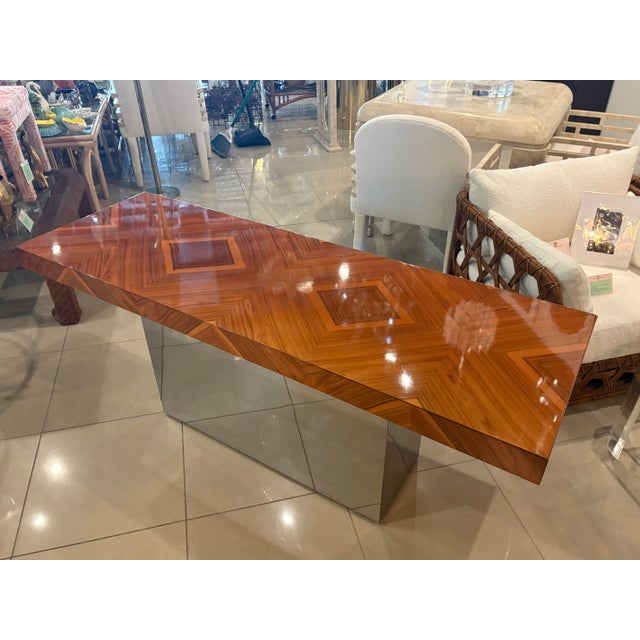 1970s Milo Baughman for Thayer Coggin Rosewood & Chrome Console Table Restored For Sale In West Palm - Image 6 of 13