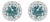 10K White Gold Blue Aquamarine and 1/6 Cttw Diamond Halo Stud Earring For Sale