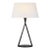 Ian K. Fowler by Visual Comfort Signature Cesta 28" Sculpted Table Lamp in Aged Iron with Linen Shade For Sale