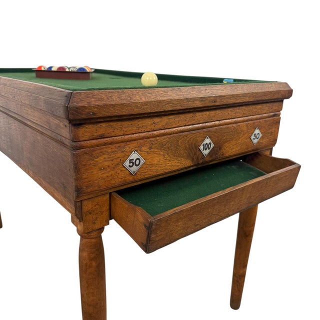 Antique Oak Children's Billiard Game Table, 1890s For Sale - Image 3 of 9