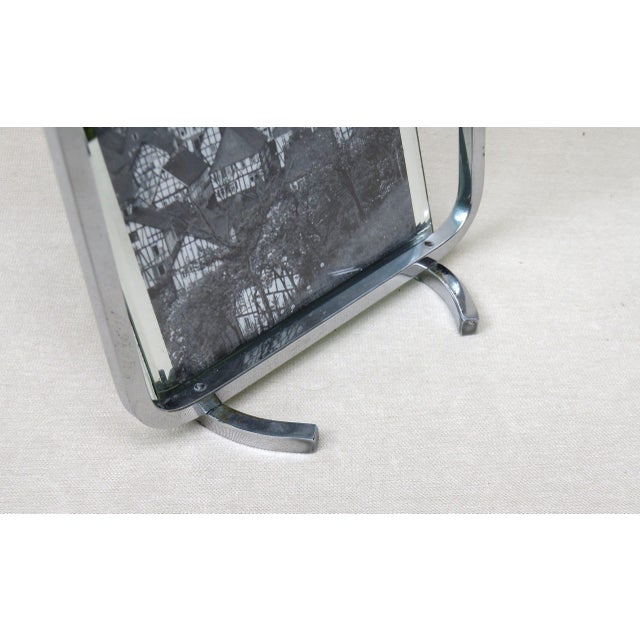 Silver Vintage Art Deco French Chrome-Plated Picture Frame, 1920s For Sale - Image 8 of 18