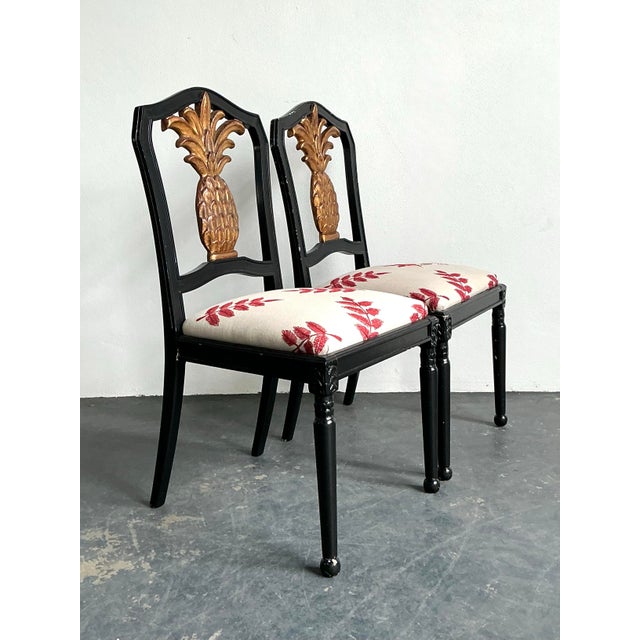 Vintage Gilt Pineapple Side Chairs - A Pair For Sale - Image 11 of 11