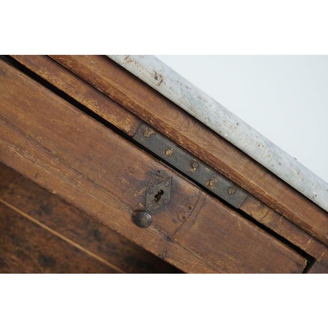 Antique Dutch Pitch Pine & Marble Shop Counter Cabinet / Kitchen Island, 19thc For Sale - Image 15 of 18