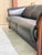1990s Ekornes Stressless Manhattan Scandinavian Black Leather Three-Seat Sofa With Curved Wood Trim For Sale - Image 9 of 10