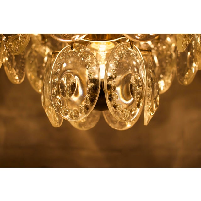 Midcentury Modern Chandelier in Brass and Crystal, 1970s For Sale - Image 6 of 12