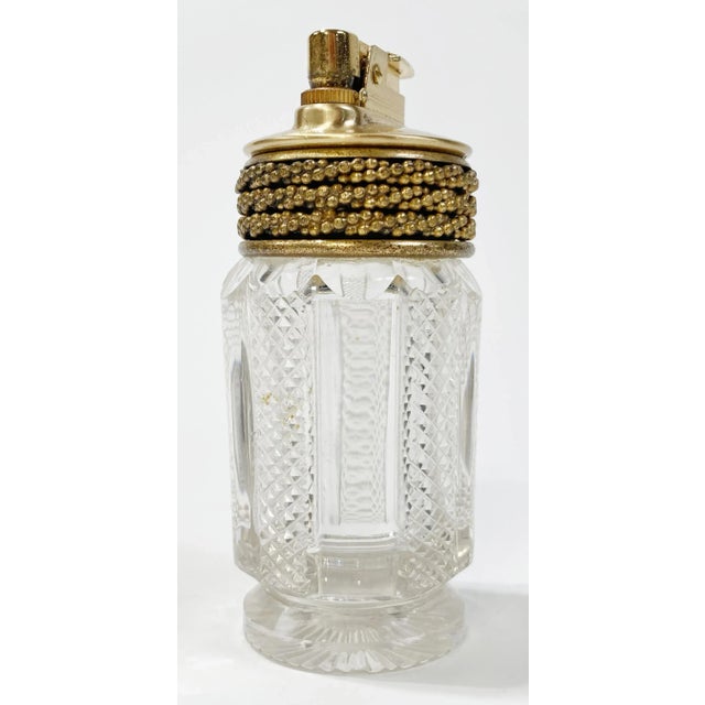 Vintage Brass and Cut Glass Table Lighter Chairish