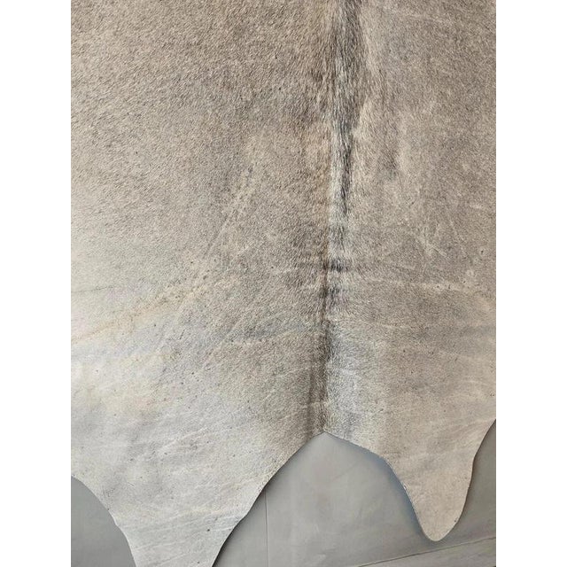 Charcoal Large White and Grey Genuine Cowhide Rug For Sale - Image 8 of 18