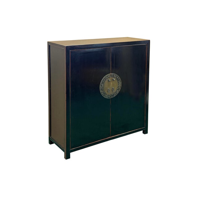 Elevate your home with this exquisite Chinese black lacquer storage cabinet, a timeless masterpiece of traditional Asian...