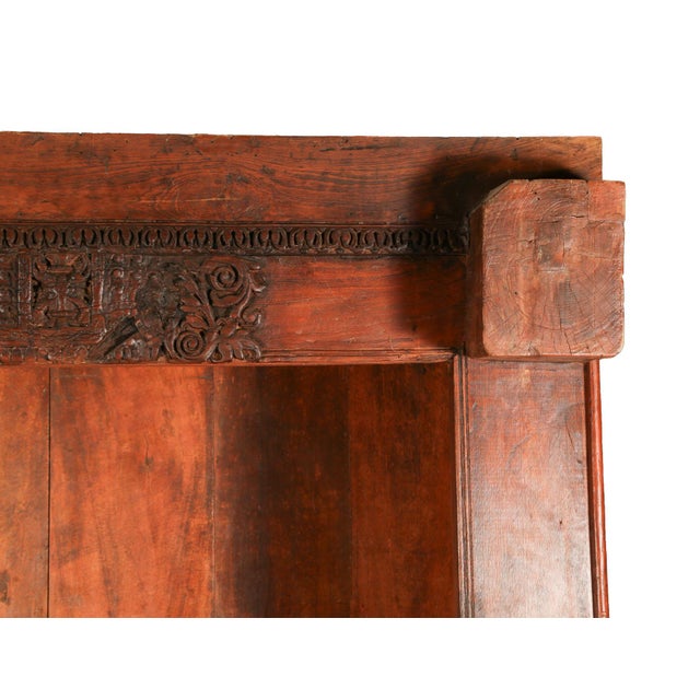 Rustic Indian Teak Doorframe Now Bookcase, 19th Century With Later Elements For Sale - Image 3 of 17