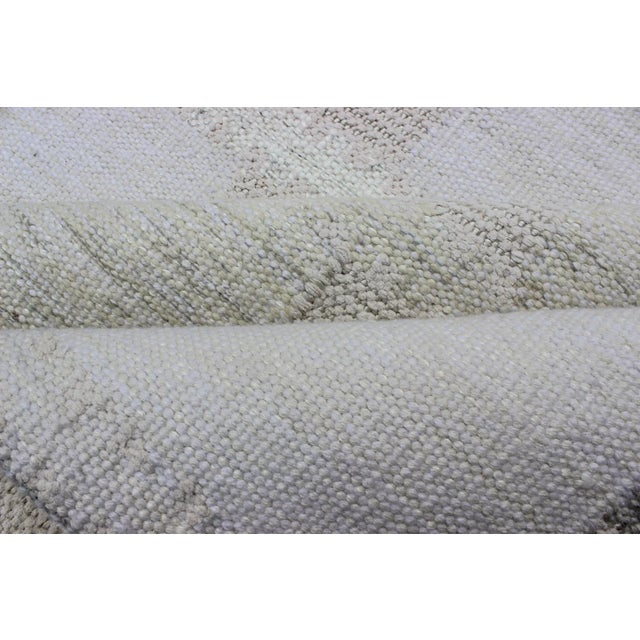 Gray and Ivory Scandinavian Flat-Weave Rug by Keivan Woven Arts 9' X 12' For Sale - Image 10 of 11