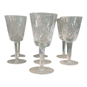 Vintage Waterford Crystal "Lismore" Claret Wine Glasses - Set of 7