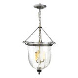 Vaughan Star-Etched Hundi Glass Bell Jar Lantern Pendant Light For Sale