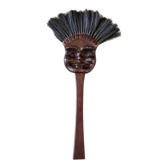 Folk Art Carved Wood Hearth Brush - Biltmore Estate Industries For Sale