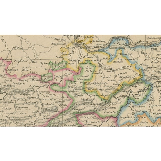 Antique Map of Switzerland from Blackie & Son, 1860s For Sale - Image 4 of 11