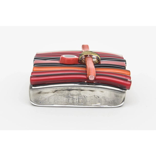 1990's Signed Glass Paperweight Red, Copper Orange, Black, Gold For Sale In Miami - Image 6 of 10