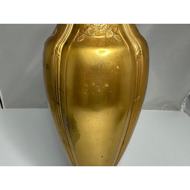 Christofle Early 20th Century Christofle Gallia Gilt Vase: Art Nouveau Floral Design For Sale - Image 4 of 10