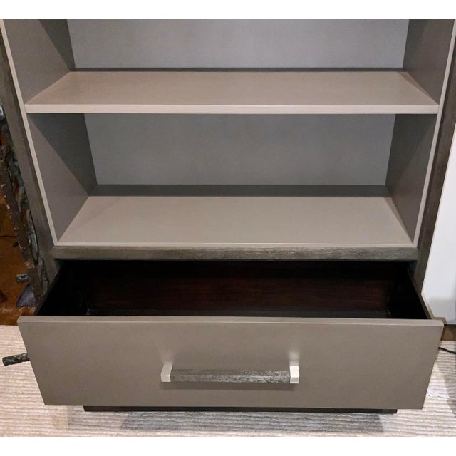 Theodore Alexander Theodore Alexander Modern Taupe Rowley Bookcase For Sale - Image 4 of 8