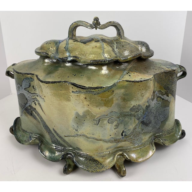 Ceramic Large Ceramic Centerpiece Signed and Attributed to Pam Bailey For Sale - Image 7 of 13