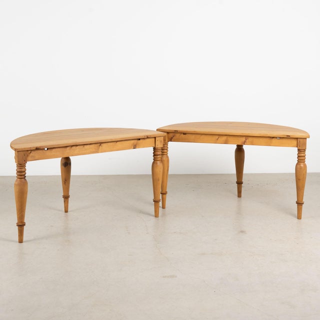 Pair of 19th Century Swedish Pine Demilune Console Tables For Sale - Image 17 of 17