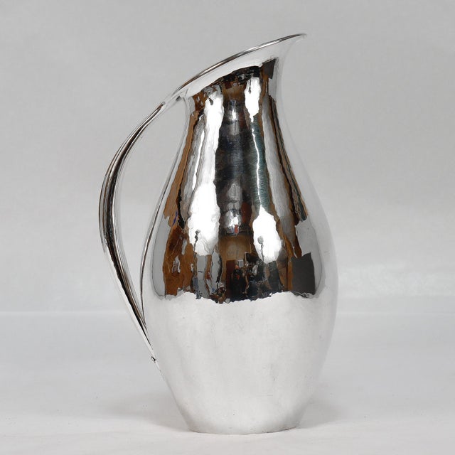 Late 20th Century Vintage Georg Jensen Modernist Sterling Silver Pitcher No. 432a by Johan Rohde For Sale - Image 5 of 15