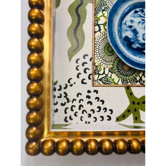 Traditional Upcycled Canton China in Custom Wall Hung Shadow Box For Sale - Image 3 of 5