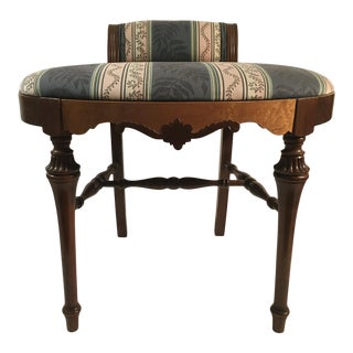 1940s Vintage Birdseye Accent Vanity Stool For Sale
