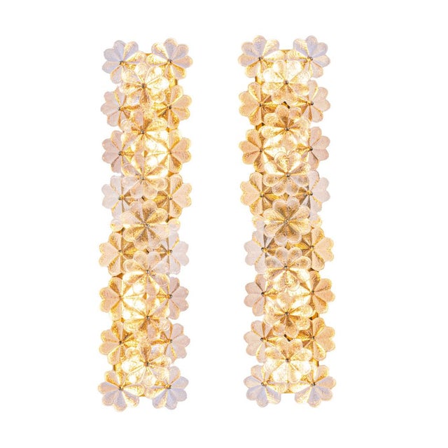 Vintage Wall Sconces in Crystal and Brass by Ernst Palme, Germany, 1960, Set of 4 For Sale - Image 3 of 18