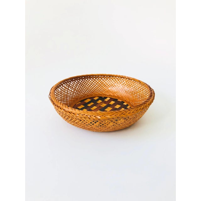 Vintage Circular Wicker Tray For Sale In San Francisco - Image 6 of 6