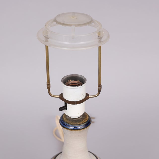 1960s Handmade Glazed Ceramic Table Lamp from Søholm, Denmark, 1960s For Sale - Image 5 of 6