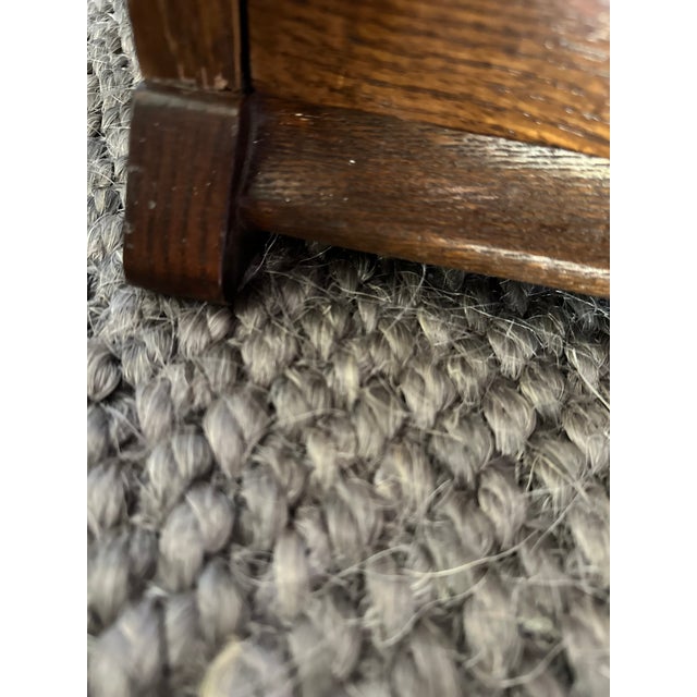 Mid Century Oak Wood Barrister Bookcase Lawyers Four Shelves Glass Doors Antique Vintage For Sale - Image 9 of 12