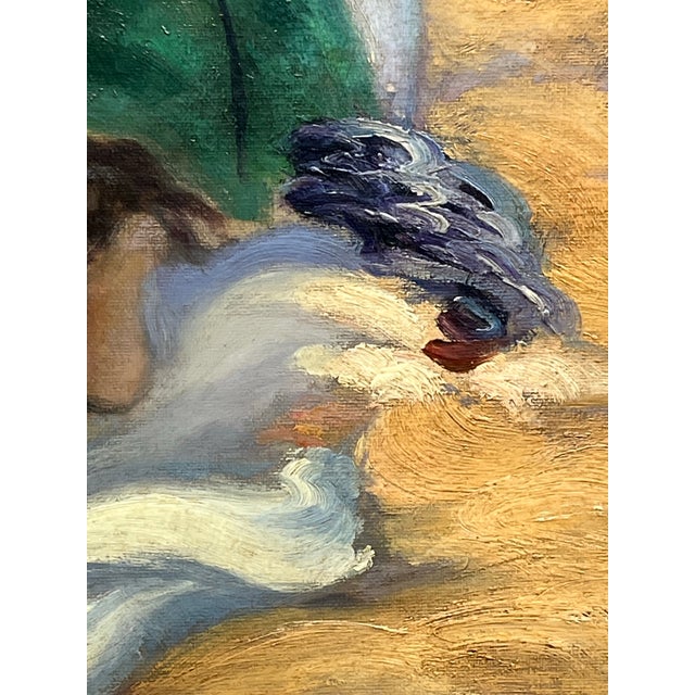 Antique oil on canvas circa 1920. The stretcher measures 24” x 20“ and 27“ x 23“ in frame. Canvas is on its original...