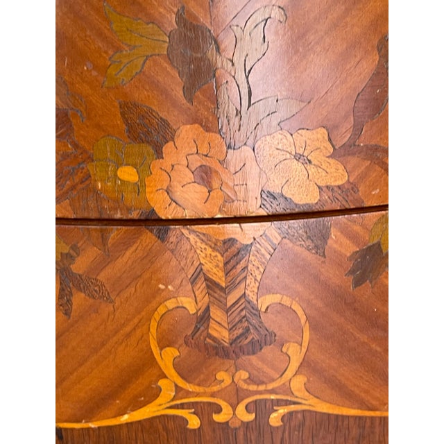 French Regency Demilune Commode With Inlay For Sale - Image 4 of 8