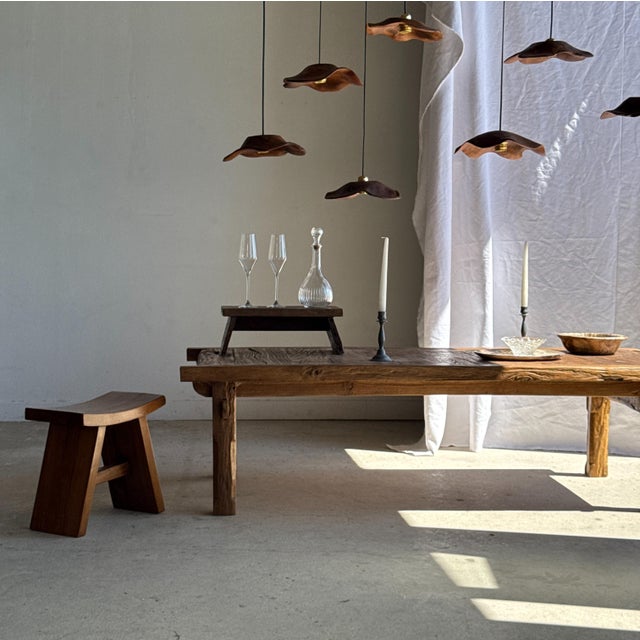 Small Wavy Leaf-Shaped Teak Pendant Light, 1980s For Sale - Image 11 of 18