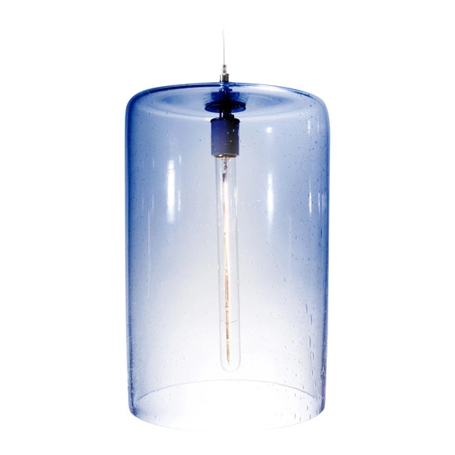 Zephyr Pendant Light from the Fizz Collection in Steel Blue For Sale