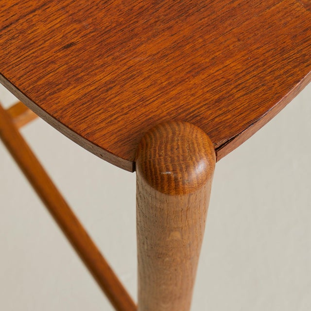 Scandinavian Modern Wood Side Table with Triangular Top, 1960s - 2 Available For Sale - Image 17 of 18