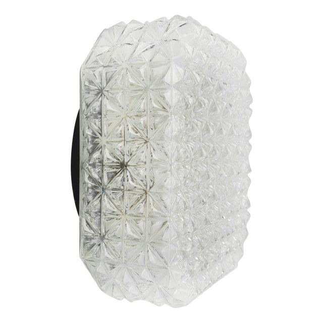 Mid-Century Clear Glass Wall Light For Sale