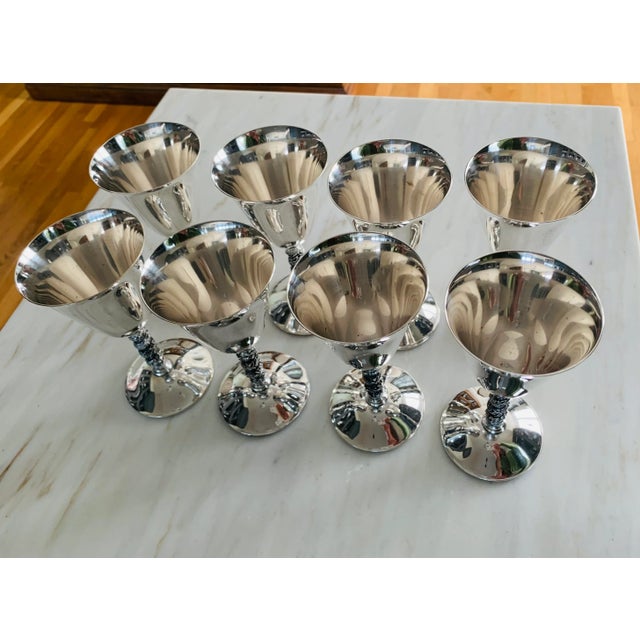 Spanish Silverplate Sherry Goblets From the 1970s - Set of 8 For Sale In San Diego - Image 6 of 10