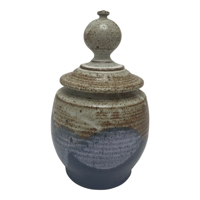 Mid Century Modern Paul Anthony Stoneware Pottery Jar With Lid For Sale