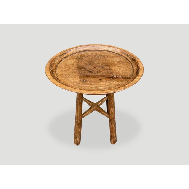 Mid-Century Modern Andrianna Shamaris Mid-Century Couture Wabi Tray Side Table For Sale - Image 3 of 5